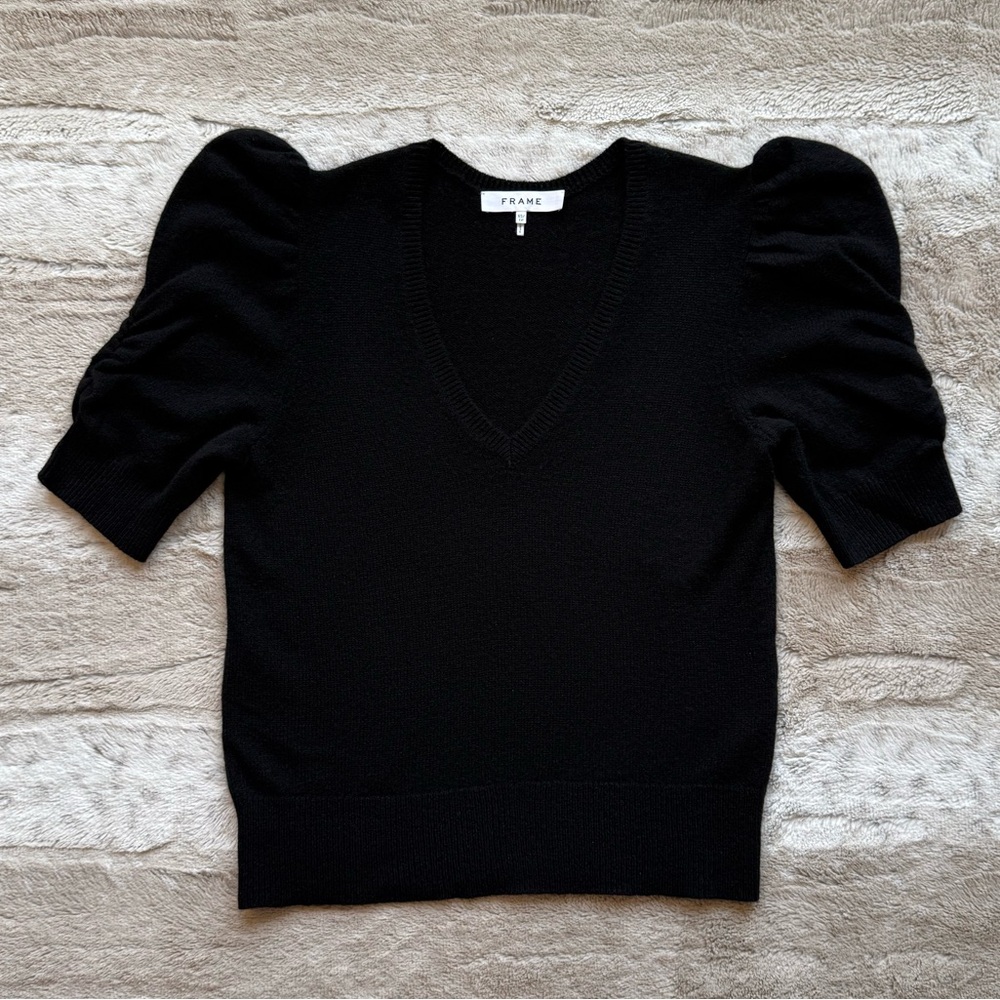 FRAME Women’s Frankie 100% Cashmere Sweater in Black Size XS - Picture 4 of 14